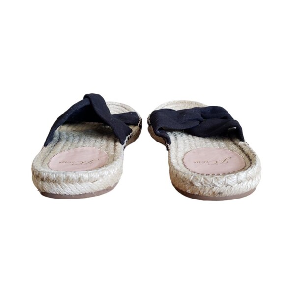 J. CREW Twisted Knot Black Canvas Espadrille Sandals Size 8 - Picture 7 of 12